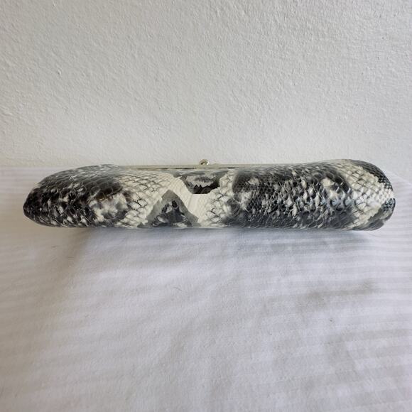 Depeche Mode New York Snakeskin Print Kiss Lock Clutch Vintage Satin Lined Bag - Picture 3 of 8